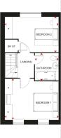 First floor plan of our 2 bed Holywell home