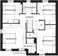 First floor plan of our 4 bed Radleigh home