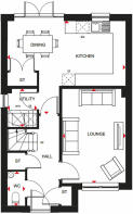 Ground floor floorplan of our 3 bed Kennisham home