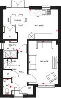 Ground floor floorplan of our 3 bed Kennisham home