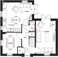 Ground floor floorplan of Alderney home