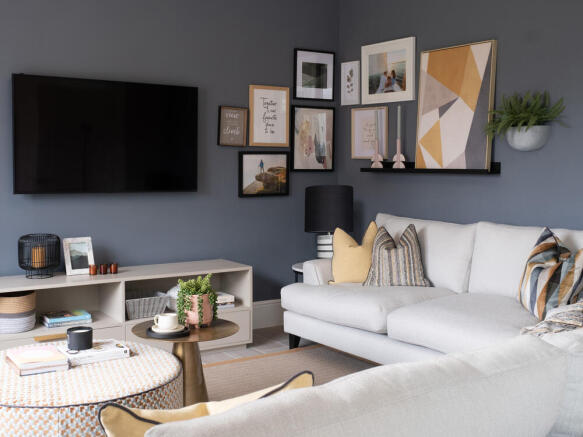 Family room of the Henley, a 4 bedroom house