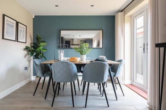 The dining area is perfect for entertaining family and friends