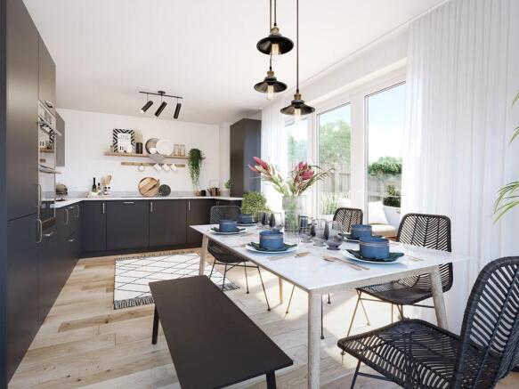 The open-plan kitchen/diner is a perfect space for family meals