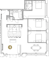 White Floor Plan With Circle