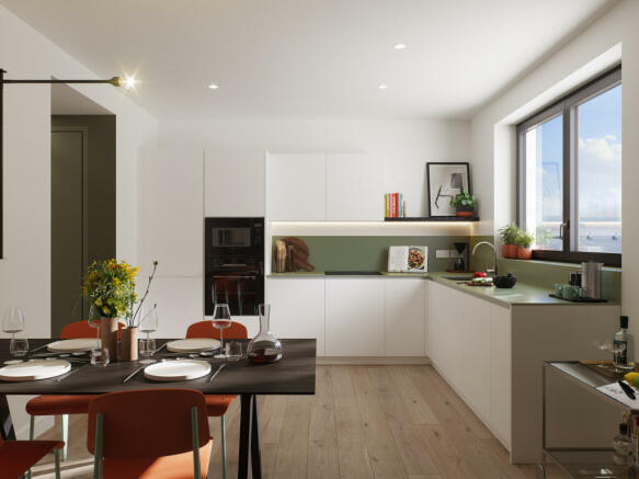 Peninsula Gardens - CGI - Kitchen - White (all ...