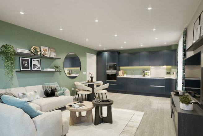Apartment at Canalside Quarter Kitchen/Living Room CGI