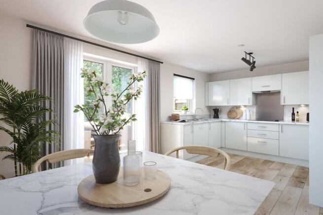 Large open plan kitchen/dining area for family mealtimes