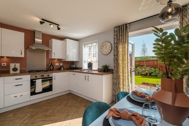 Interior view of the kitchen & dining in our 3 bed Ellerton home