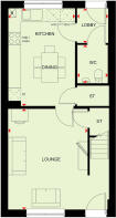 Ground floor plan of the 3 bedroom Allington 91 93