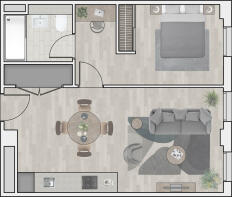 1 Bedroom Floor Plan