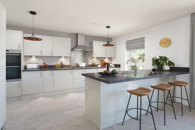 Modern kitchen with ample storage and sociable breakfast bar