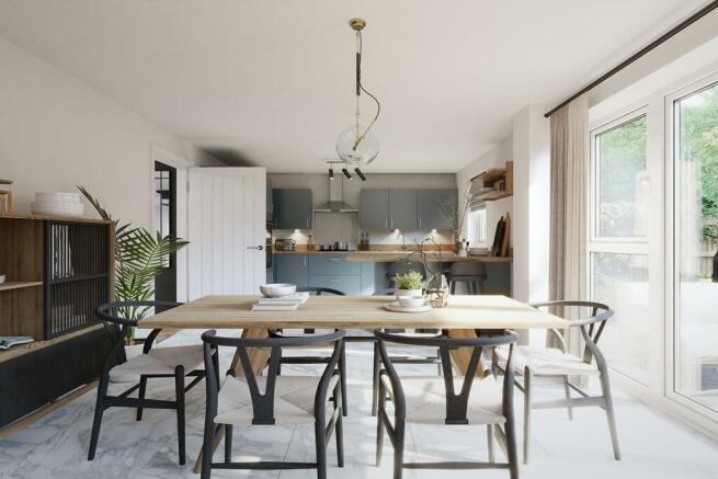 Large open plan kitchen/dining area is great for entertaining