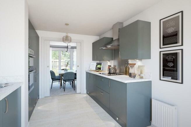 The open plan kitchen/dining area is perfect for socaiable family mealtimes