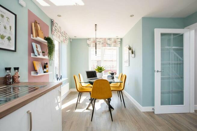 The open plan kitchen and dining area also creates a hub for family life