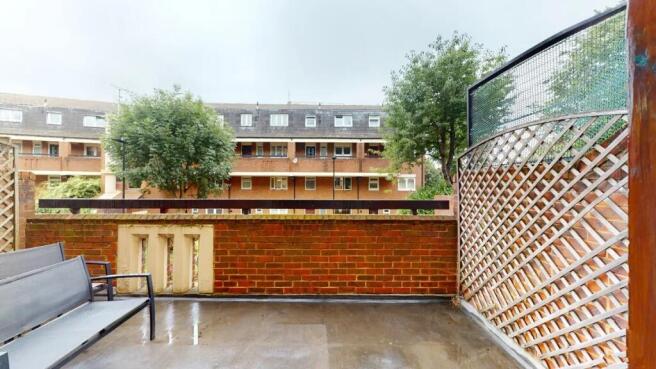Bright and clean outdoor terrace area with ampl...