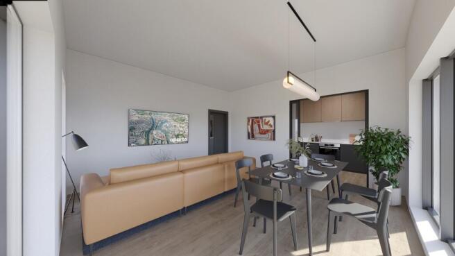 A spacious and stylish large modern living room...