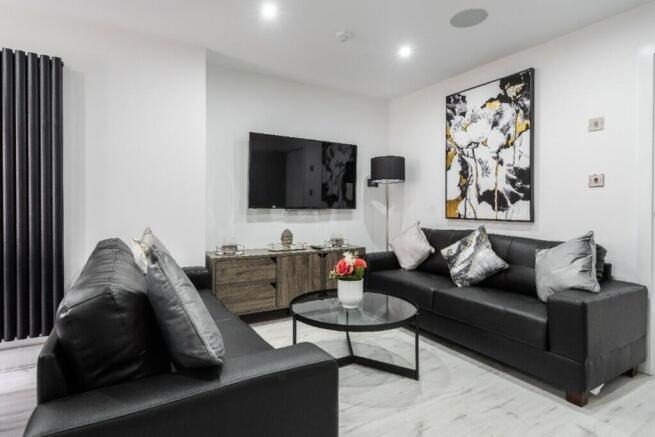 A stylish and inviting large modern living room...