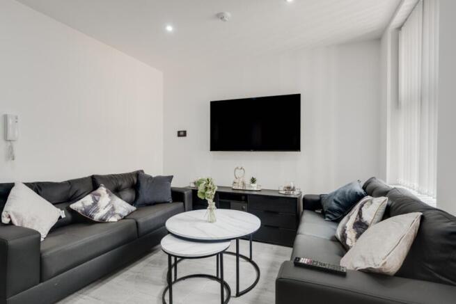 A stylish and inviting large modern living room...