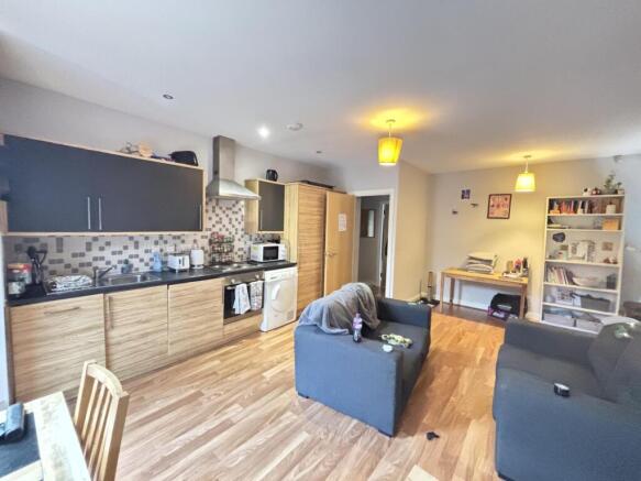 A bright, contemporary living room with comfort...