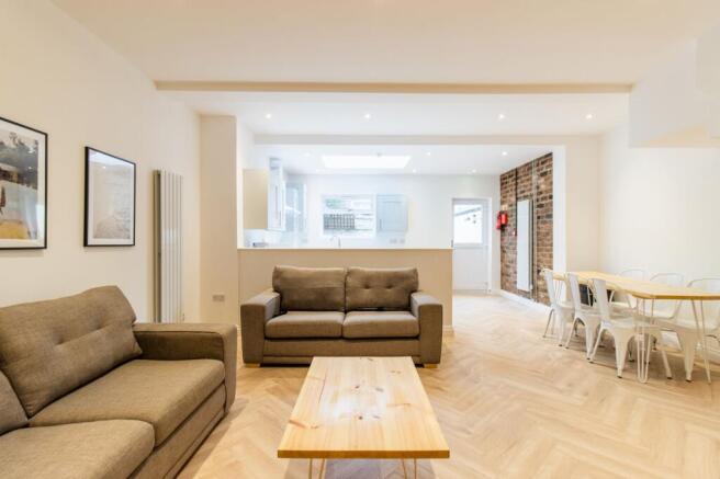 Bright, modern open-plan living and dining area...