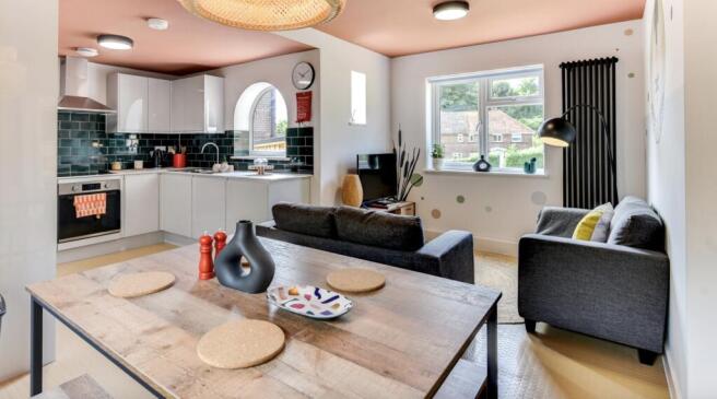 Bright and inviting living room featuring a sty...