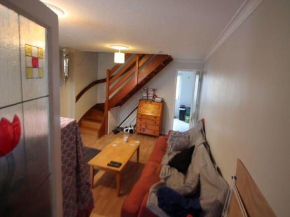 Inviting living room with a comfortable seating...