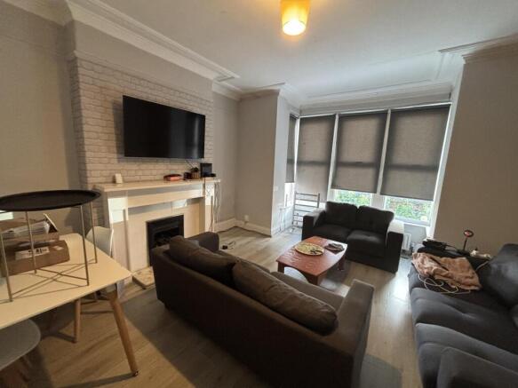 Contemporary living room with comfortable sofas...