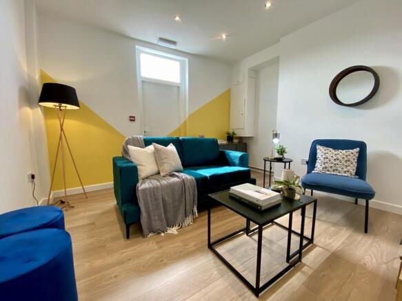 A stylish and inviting large modern living room...