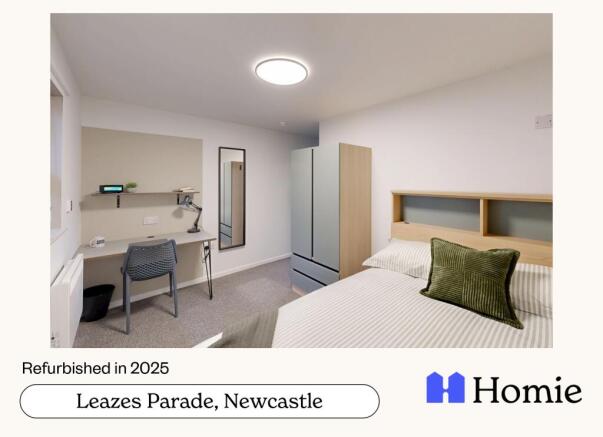 A spacious and bright master bedroom with a mod...