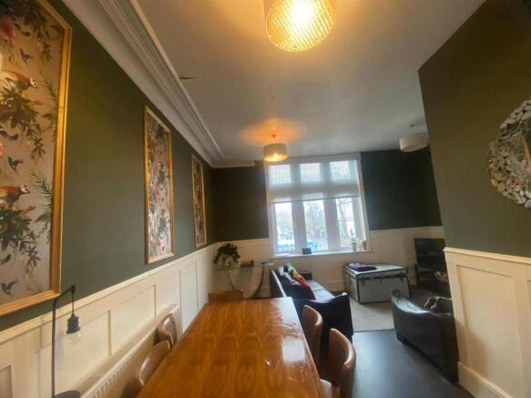 Comfortable, stylish living/dining room with a ...