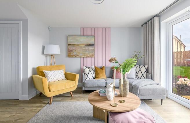 Enjoy the large open plan lounge with French doors to the rear garden