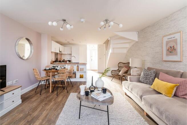 The living area is ideal for socialising and entertaining guests