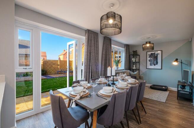 Interior view of the kitchen & dining in our 4 bed Radleigh home