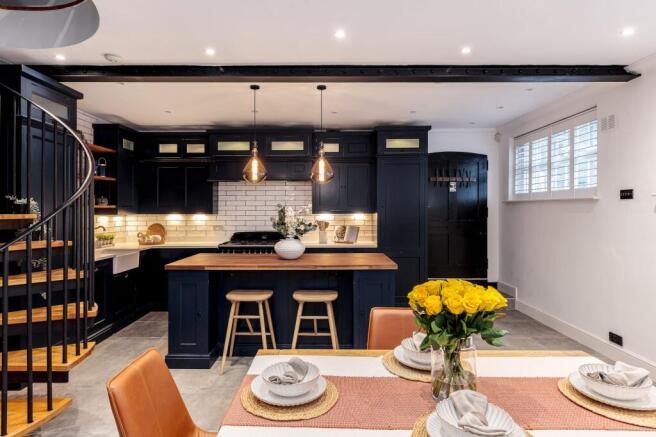 Open plan kitchen diner