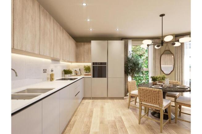Contemporary kitchen in the natural palette