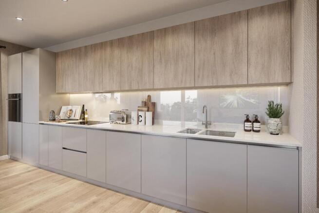 Contemporary kitchen in the light palette