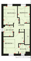 First floor plan of the Ellerton 3 bedroom home at Victoria Heights