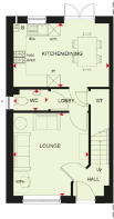 Ground floor plan of the Ellerton 3 bedroom home at Victoria Heights