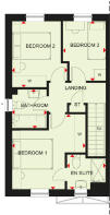 First floor plan of the Ellerton 3 bedroom home at Victoria Heights
