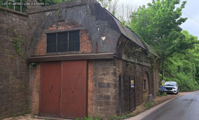 The front of an arch.