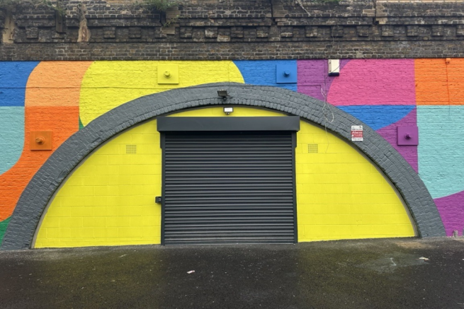 The front of an arch.