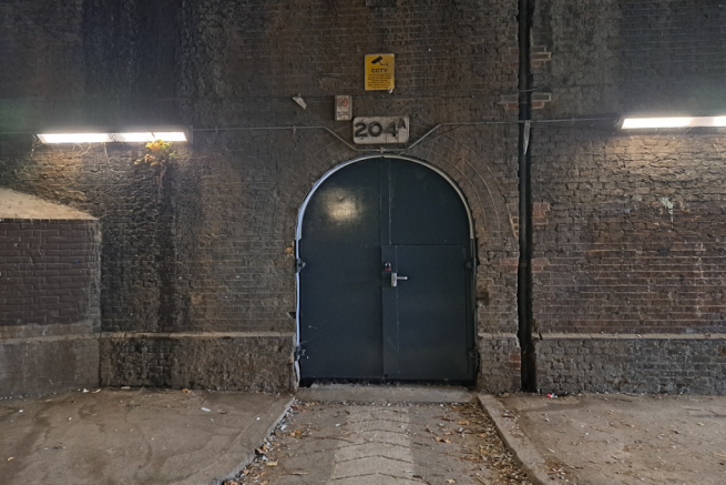 The front of an arch.