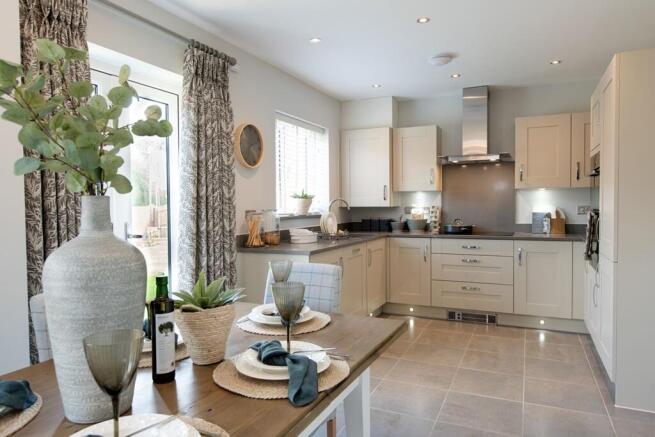 Ample kitchen storage and work space makes meal preparation easy