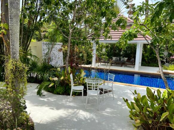 Shaded pool deck