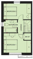 First floor plan of the Kenley 2 bedroom home at Victoria Heights