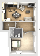 One Bed Apartment - Ground Floor