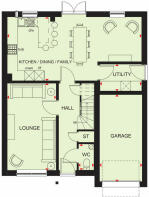 Ground floor floorplan of The Ascot