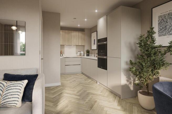 Kitchen area selected in the light palette range