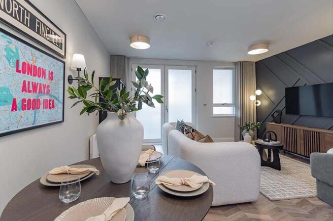 Spacious dining living area